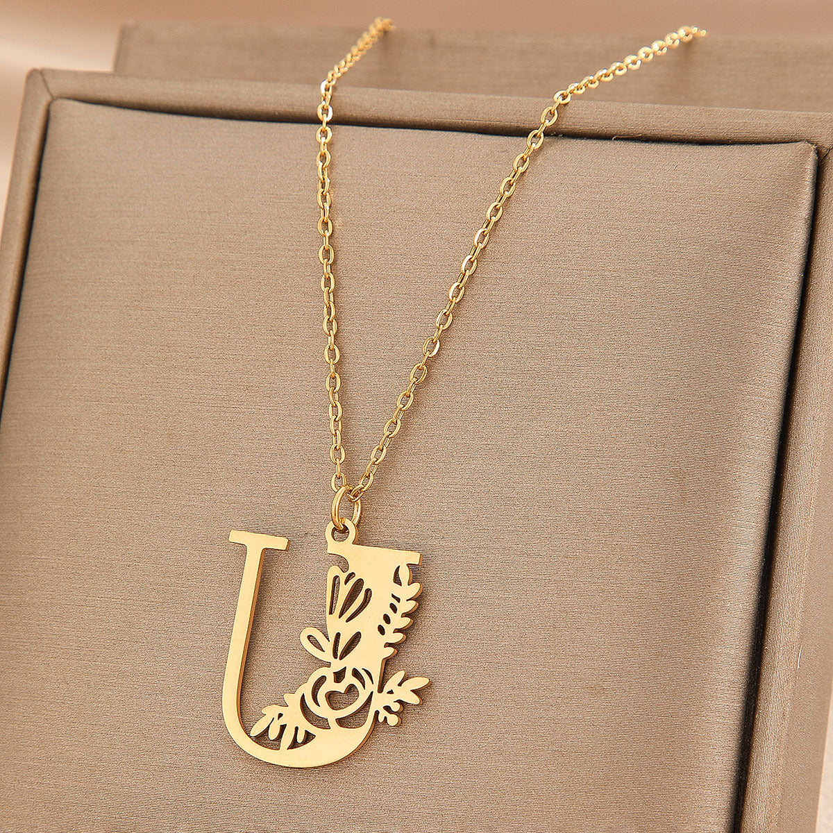 Wholesale Basic Classic Style Letter Stainless Steel Plating Pendant Necklace