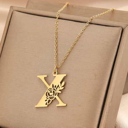 Wholesale Basic Classic Style Letter Stainless Steel Plating Pendant Necklace