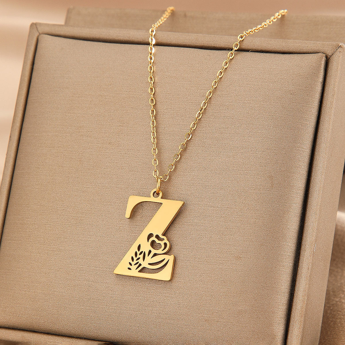 Wholesale Basic Classic Style Letter Stainless Steel Plating Pendant Necklace