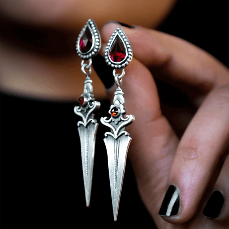 1 Pair Retro Dagger Plating Alloy Drop Earrings