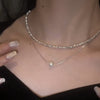 Simple Style Solid Color Copper Inlay Zircon Layered Necklaces