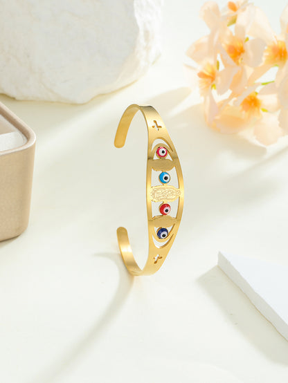 Classic Style Devil's Eye Stainless Steel Plating 18k Gold Plated Bangle
