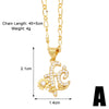 Modern Style Simple Style Eye Elephant Copper Plating Inlay Zircon 18k Gold Plated Pendant Necklace