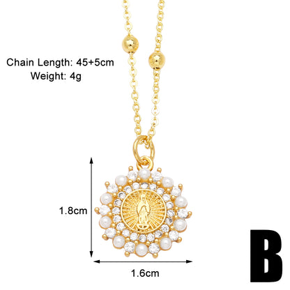 Modern Style Simple Style Eye Copper Plating Inlay Zircon 18k Gold Plated Pendant Necklace