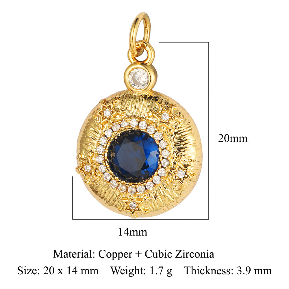 1 Piece Copper Zircon Plating Inlay Polished Pendant