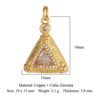 1 Piece Copper Zircon Plating Inlay Polished Pendant