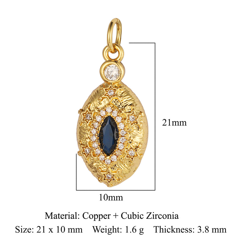 1 Piece Copper Zircon Plating Inlay Polished Pendant