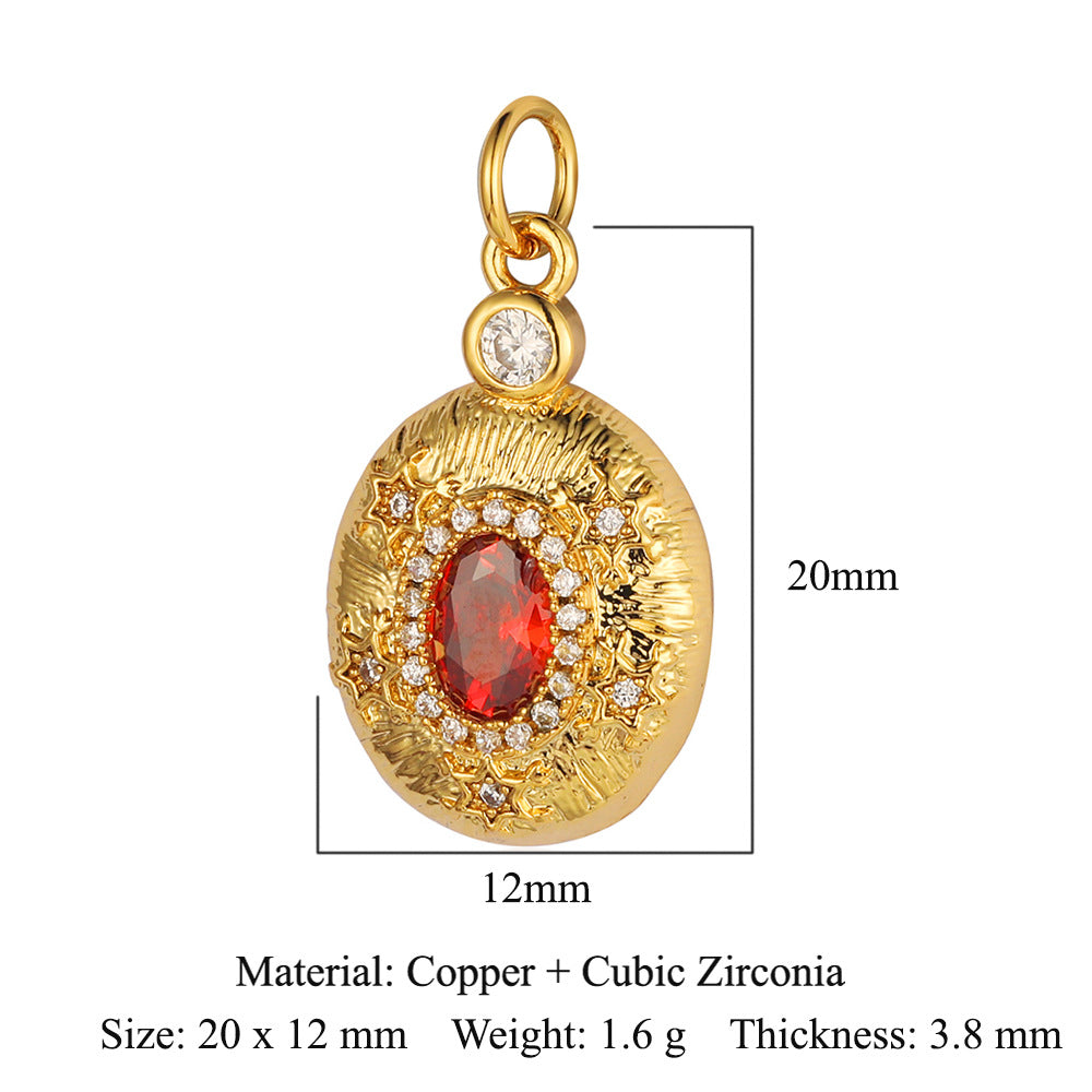 1 Piece Copper Zircon Plating Inlay Polished Pendant