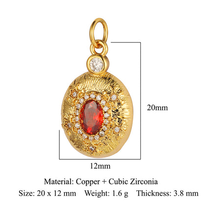 1 Piece Copper Zircon Plating Inlay Polished Pendant