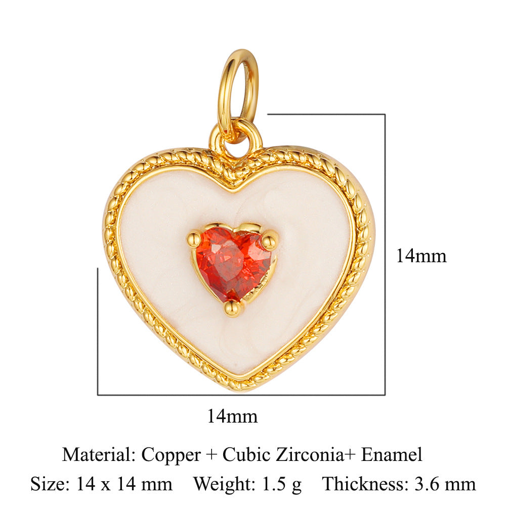 1 Piece Copper Zircon Plating Inlay Polished Pendant