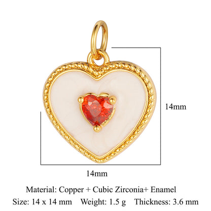 1 Piece Copper Zircon Plating Inlay Polished Pendant