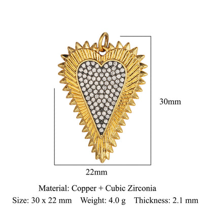 1 Piece Copper Zircon Plating Inlay Polished Pendant