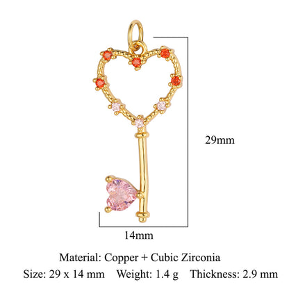 1 Piece Copper Zircon Plating Inlay Polished Pendant