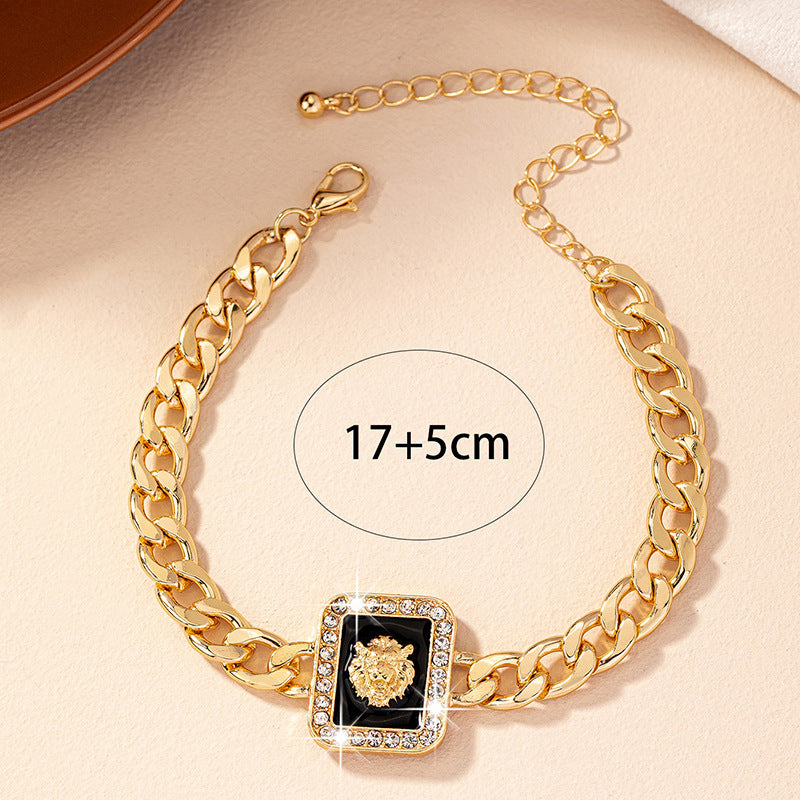 Retro Roman Style Animal Alloy Plating Inlay Zircon Women's Bracelets