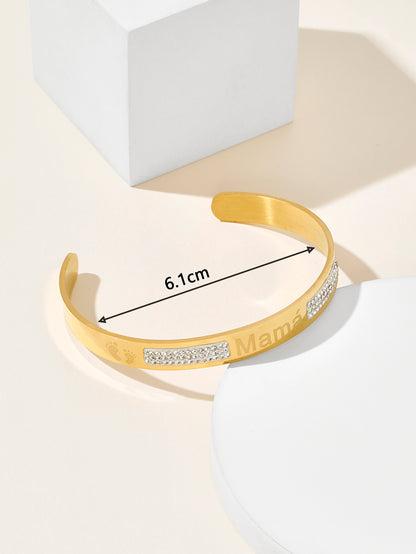 Simple Style Solid Color Stainless Steel Plating 18k Gold Plated Bangle