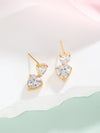 1 Pair Simple Style Classic Style Heart Shape Plating Inlay Stainless Steel Zircon 18k Gold Plated Drop Earrings