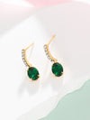 1 Pair Simple Style Round Plating Inlay Stainless Steel Rhinestones 18k Gold Plated Drop Earrings