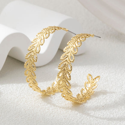 1 Piece Formal Solid Color Solid Color Plating Braid Alloy Gold Plated Earrings