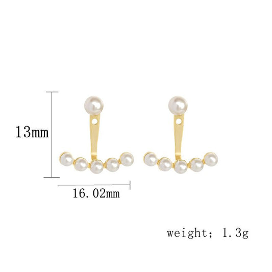 1 Pair Elegant Glam Solid Color Plating Inlay Sterling Silver Pearl Gold Plated Silver Plated Ear Studs