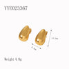 1 Pair Simple Style Solid Color Plating Stainless Steel 18k Gold Plated Ear Studs