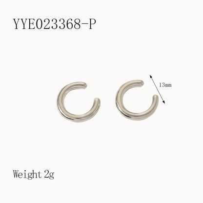 1 Pair Simple Style Solid Color Plating Stainless Steel 18k Gold Plated Ear Studs