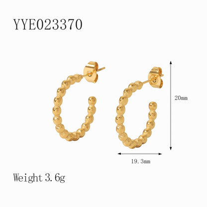 1 Pair Simple Style Solid Color Plating Stainless Steel 18k Gold Plated Ear Studs