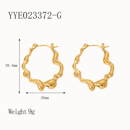 1 Pair Simple Style Solid Color Plating Stainless Steel 18k Gold Plated Ear Studs