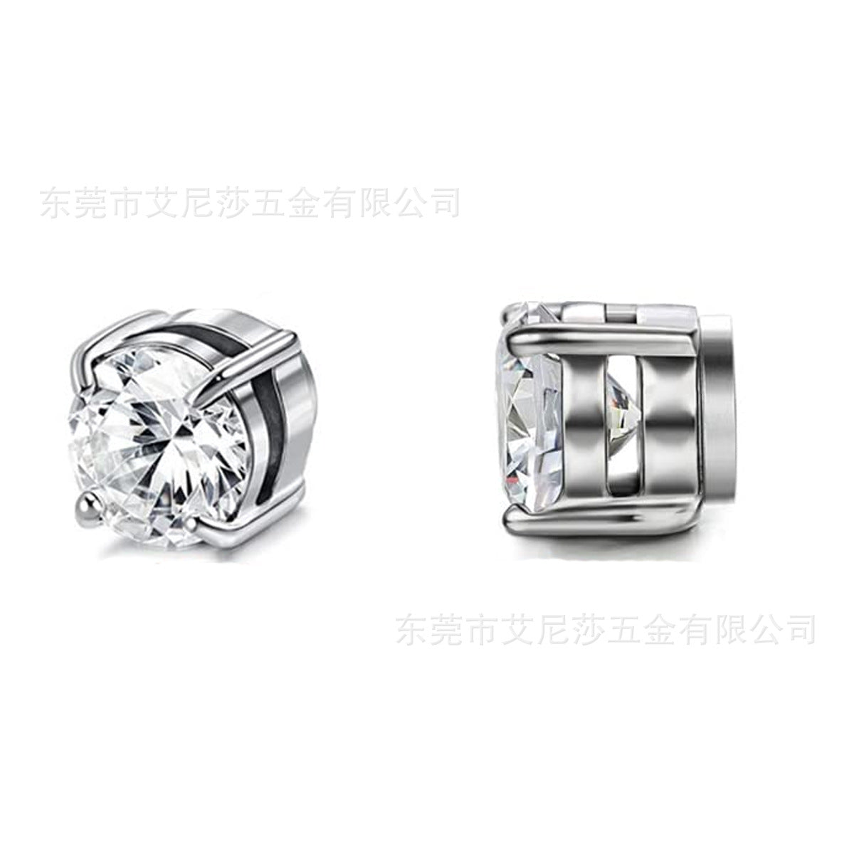 Simple Style Round Titanium Steel Inlay Zircon Ear Clips 1 Piece