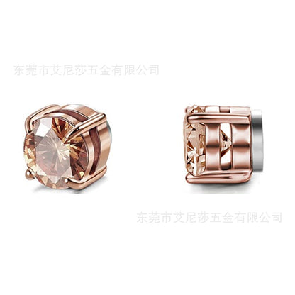 Simple Style Round Titanium Steel Inlay Zircon Ear Clips 1 Piece