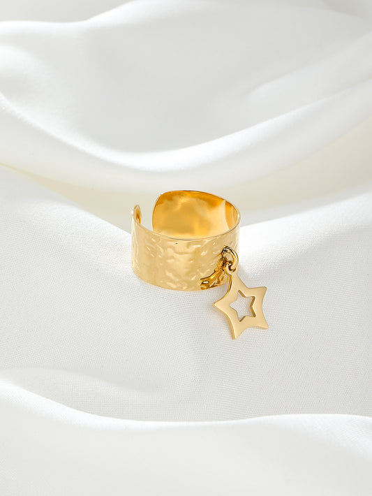 Simple Style Star Stainless Steel Plating 18k Gold Plated Charm Rings