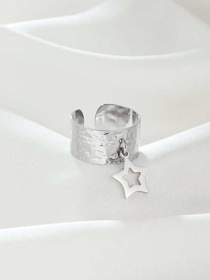 Simple Style Star Stainless Steel Plating 18k Gold Plated Charm Rings