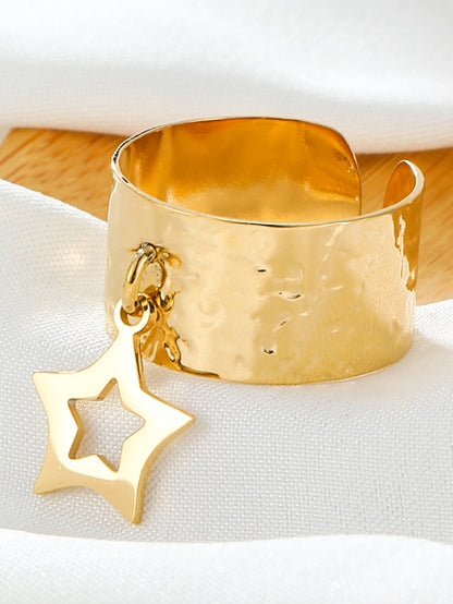 Simple Style Star Stainless Steel Plating 18k Gold Plated Charm Rings