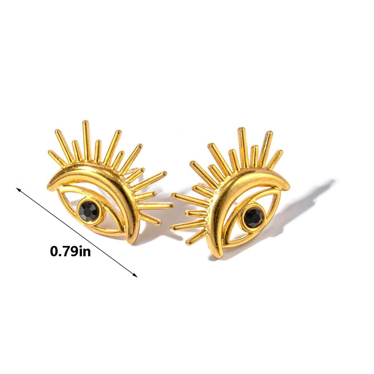 1 Pair Simple Style Devil's Eye Plating Alloy Gold Plated Ear Studs