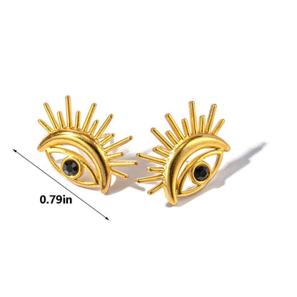 1 Pair Simple Style Devil's Eye Plating Alloy Gold Plated Ear Studs