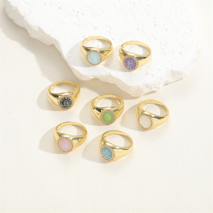 Casual Vintage Style Simple Style Geometric Copper Plating 14k Gold Plated Rings