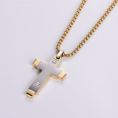 Streetwear Cross 304 Stainless Steel Plating Men'S