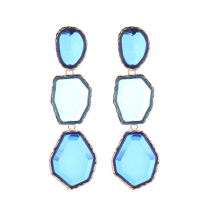 1 Pair Casual Simple Style Geometric Plating Inlay Alloy Resin Gold Plated Drop Earrings