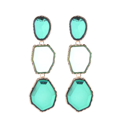 1 Pair Casual Simple Style Geometric Plating Inlay Alloy Resin Gold Plated Drop Earrings