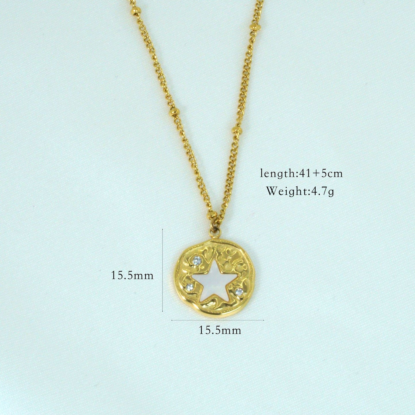 Wholesale Simple Style Classic Style Star Titanium Steel Inlay Zircon Pendant Necklace