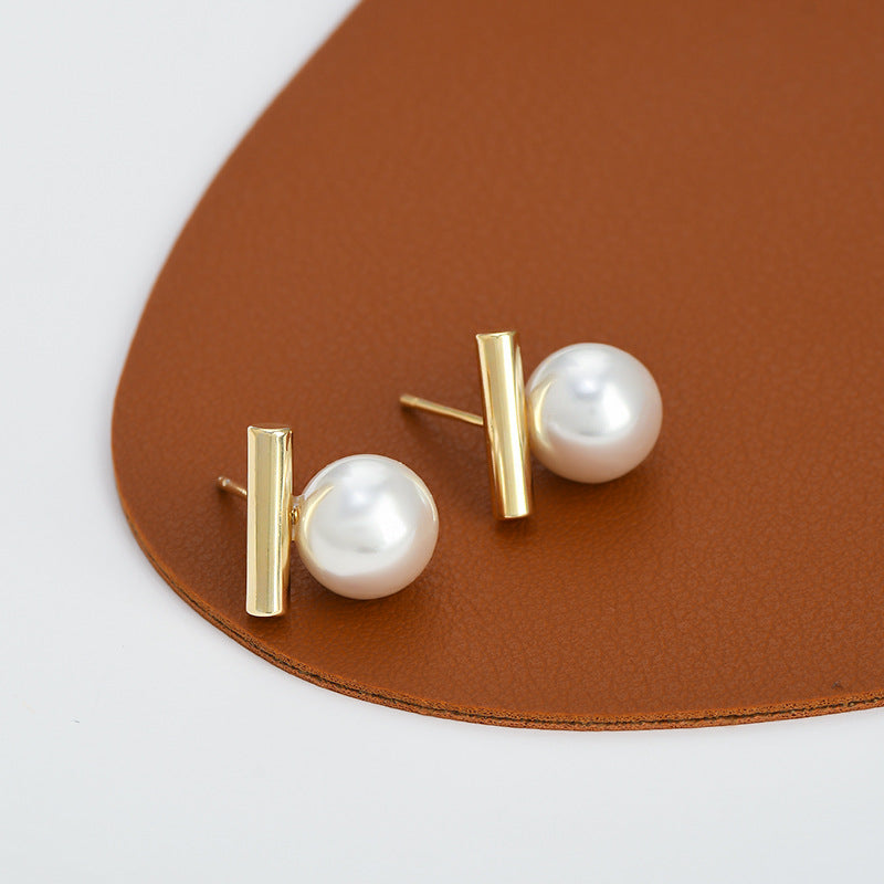 1 Pair Simple Style Round Patchwork Copper Ear Studs