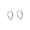 1 Pair Simple Style Color Block Plating Inlay Sterling Silver Zircon Hoop Earrings