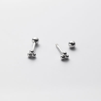 1 Pair Simple Style Solid Color Sterling Silver Ear Studs