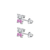 1 Pair Simple Style Cross Star Butterfly Plating Inlay Stainless Steel Zircon Ear Studs