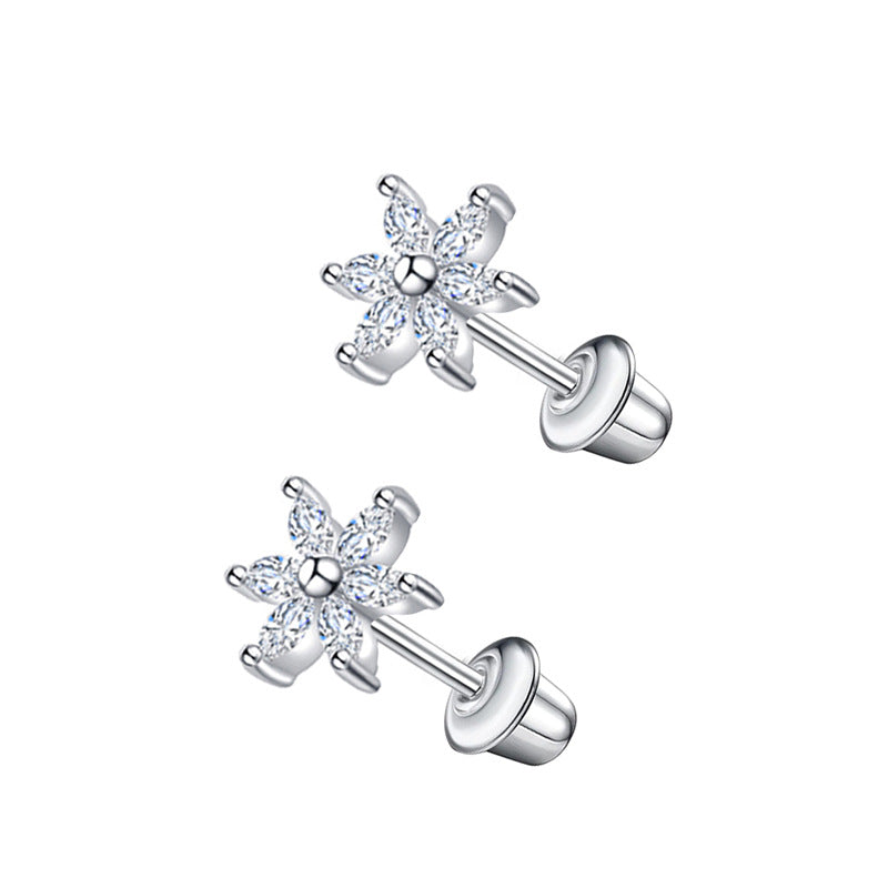 1 Pair Simple Style Cross Star Butterfly Plating Inlay Stainless Steel Zircon Ear Studs