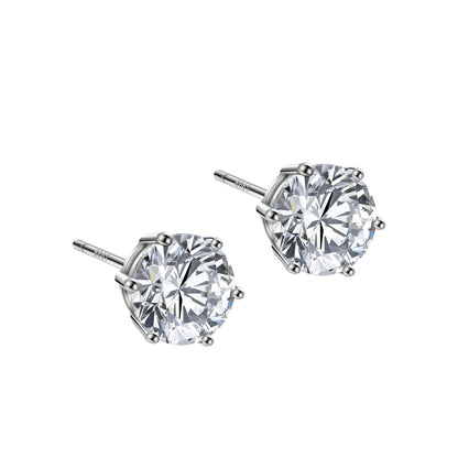 1 Pair Simple Style Doll Constellation Crown Plating Inlay Sterling Silver Zircon Ear Studs