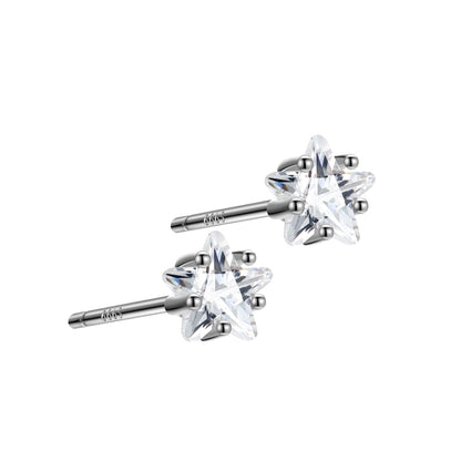 1 Pair Simple Style Doll Constellation Crown Plating Inlay Sterling Silver Zircon Ear Studs