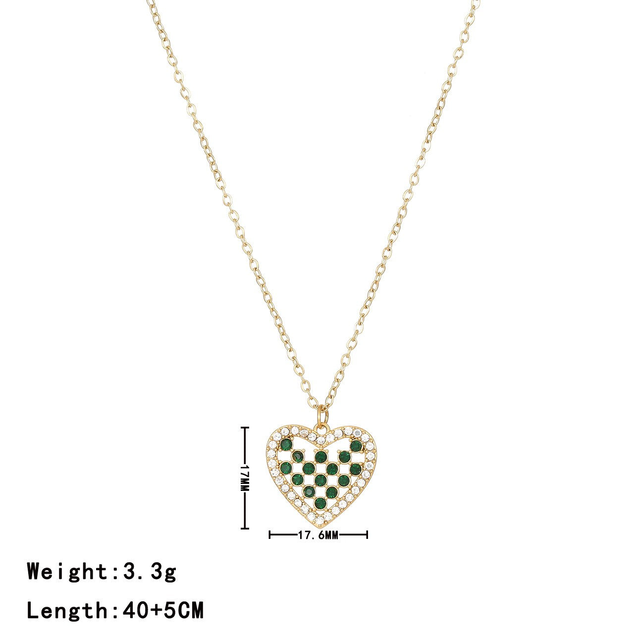 Wholesale Sweet Simple Style Heart Shape Stainless Steel Inlay White Gold Plated Gold Plated Zircon Pendant Necklace