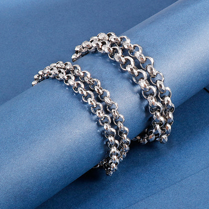 Hip-hop Retro Solid Color Titanium Steel Chain Necklace