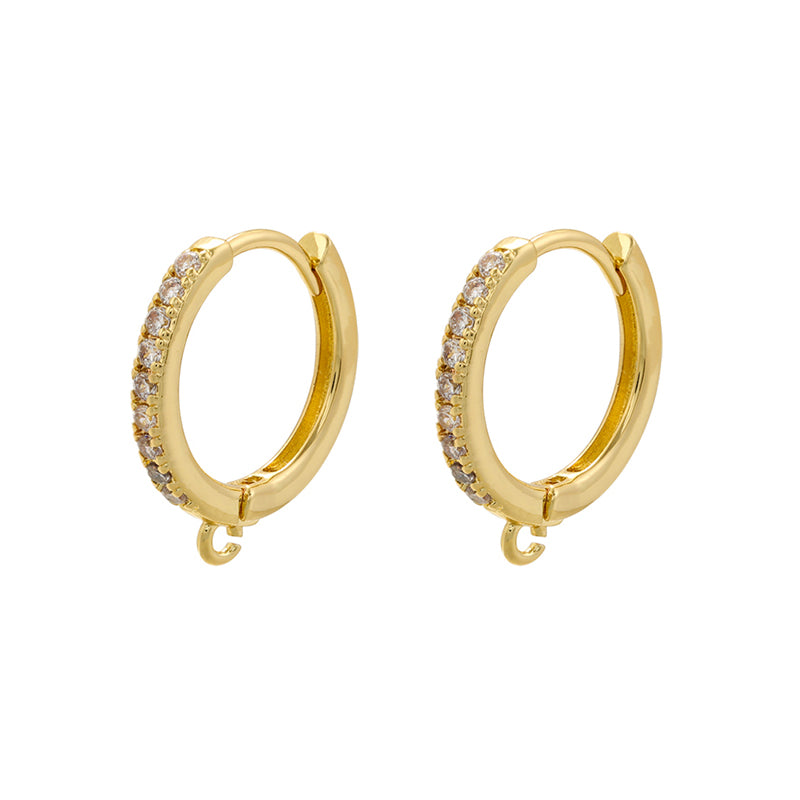 1 Pair Ig Style Simple Style Circle Plating Inlay Copper Zircon 18k Gold Plated Hoop Earrings