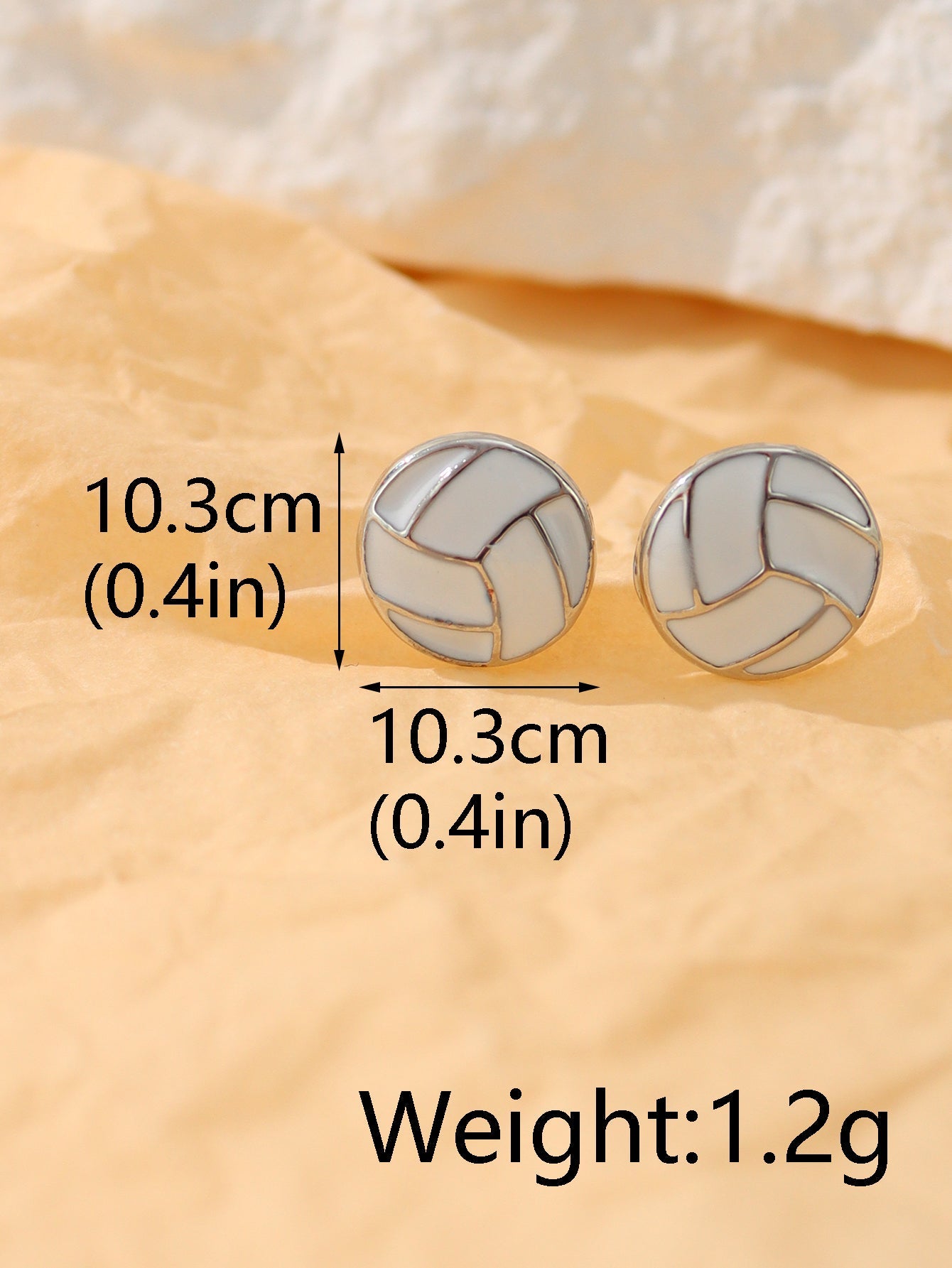 1 Pair Simple Style Sports Basketball Football Painted Epoxy Plating Alloy 14k Gold Plated Ear Studs